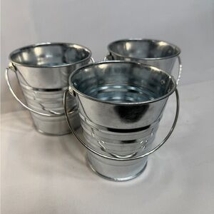 Mini Galvanized Metal Buckets | Set of 3 | Farmhouse Decor